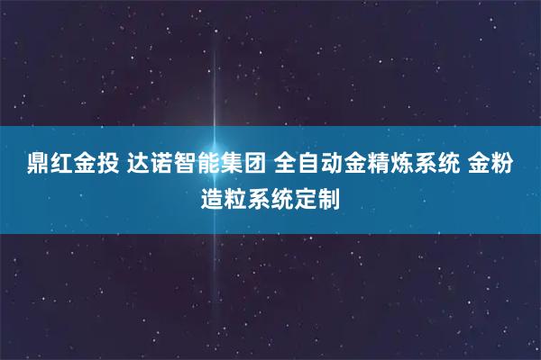 鼎红金投 达诺智能集团 全自动金精炼系统 金粉造粒系统定制